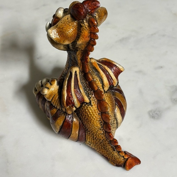 1986 Beasties of the Kingdom Phizzle the Baby Dragon signed clay figurine - Picture 4 of 16